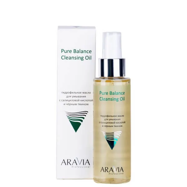 Гидрофильное масло для умывания с салициловой кислотой и чёрным тмином Pure Balance Cleansing Oil ARAVIA Professional Гидрофильное масло для умывания с салициловой кислотой и чёрным тмином Pure Balance Cleansing Oil ARAVIA Professional