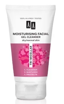 Товар Увлажняющий очищающий гель для кожи лица AA TRI-MICELLAR TECHNOLOGY Для умывания и снятия макияжа Товар Увлажняющий очищающий гель для кожи лица AA TRI-MICELLAR TECHNOLOGY Для умывания и снятия макияжа