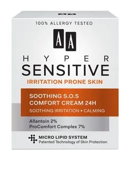 Товар OCEANIC Смягчающий и успокаивающий крем для лица S.O.S 24ч для склонной к раздражению кожи AA HYPERSENSITIVE Кремы Товар OCEANIC Смягчающий и успокаивающий крем для лица S.O.S 24ч для склонной к раздражению кожи AA HYPERSENSITIVE Кремы