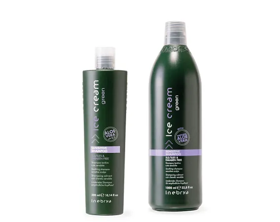 Шампунь успокаивающий для чувствительной кожи головы с Алоэ Вера Sensitive Shampoo Inebrya Ice Cream Green Шампунь успокаивающий для чувствительной кожи головы с Алоэ Вера Sensitive Shampoo Inebrya Ice Cream Green