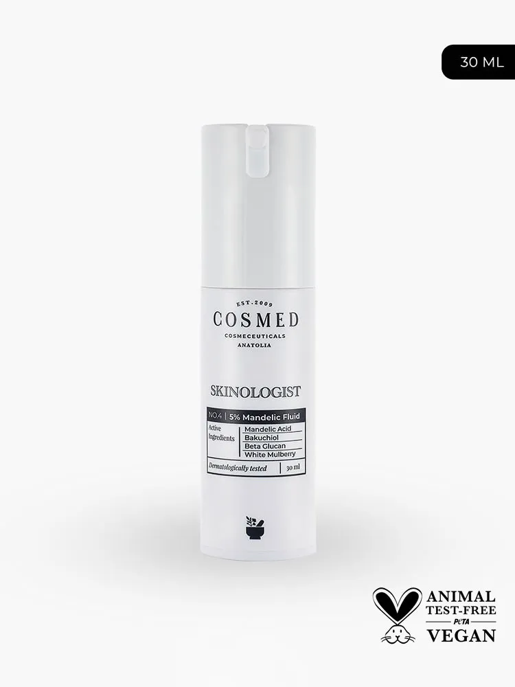 COSMED SKINOLOGIST MANDELIC FLUID Крем-гель отшелушивающий с 5 % миндальной кислотой, бакучиолом, бета-глюканом