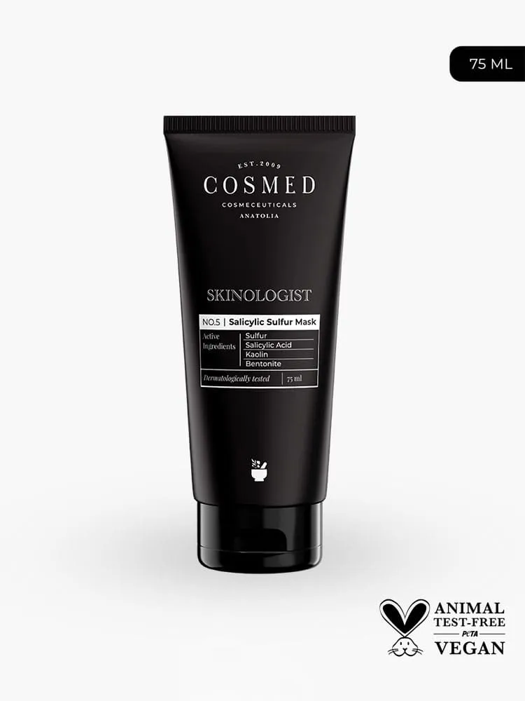 COSMED SKINOLOGIST SALICYLIC SULFUR MASK Глиняная маска от черных точек косметическая с серой и салициловой кислотой