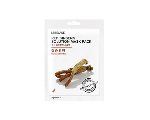Товар Lebelage Маска тканевая с женьшенем питательная RED GINSENG SOLUTION MASK Маски Товар Lebelage Маска тканевая с женьшенем питательная RED GINSENG SOLUTION MASK Маски