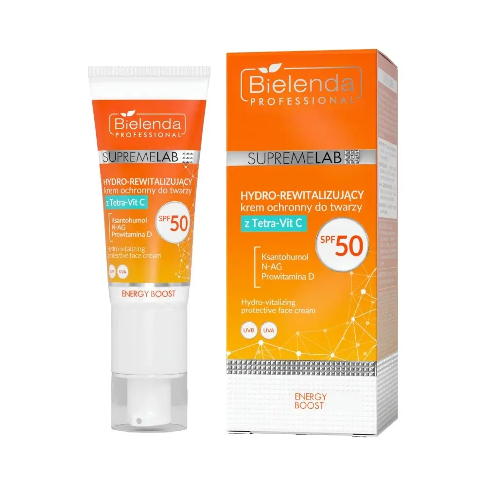 SUPREMELAB ENERGY BOOST Увлажняющий защитный крем для лица с витаминос С SPF50 Tetra-Vit C Bielenda Professional