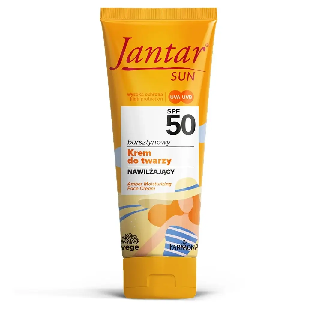 Увлажняющий солнцезащитный крем для лица SPF50 UVA и UVB JANTAR SUN Farmona
