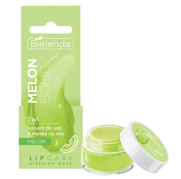 LIP CARE Бальзам для губ и ночная маска 2в1 Сок Дыни и питательное масло Ши Bielenda