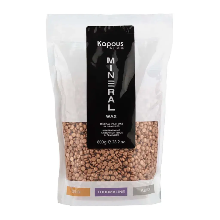 Минеральный плёночный воск в гранулах для депиляции Gold Kapous Professional