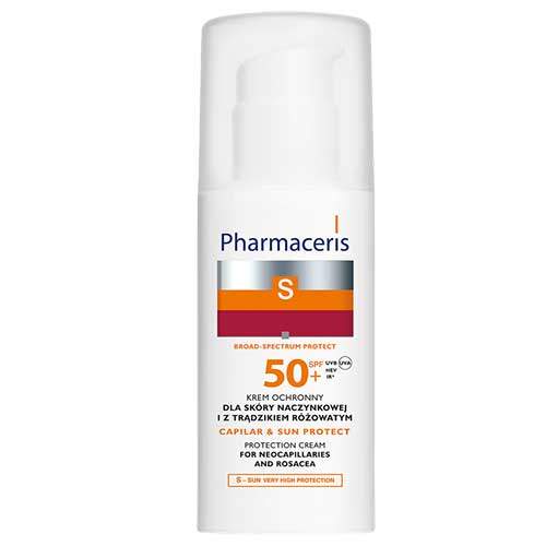Крем защитный для кожи с куперозом и розацеа SPF 50+ Pharmaceris S CAPILAR & SUN PROTECT 