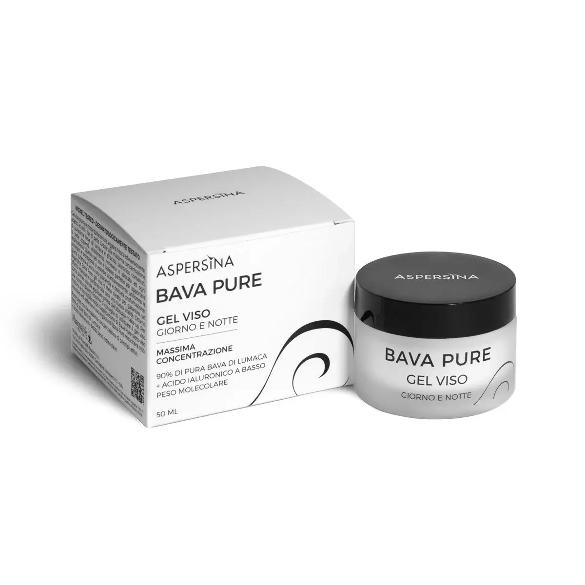 ASPERSINA BAVA PURE GEL VISO Гель крем дневной ночной с муцином улитки 90 % и низкомолекулярной гиалуроновой кислотой.