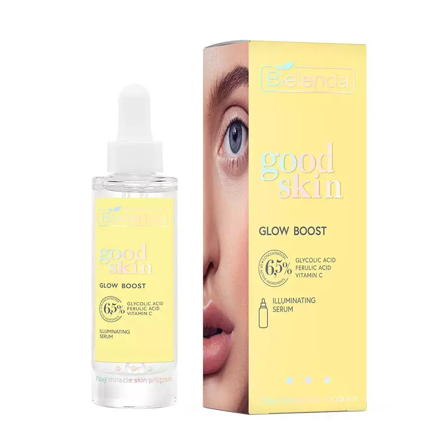 Bielenda GOOD SKIN GLOW BOOST Осветляющая сыворотка с гликолевой кислотой, витамином С и феруловой кислотой Bielenda GOOD SKIN GLOW BOOST Осветляющая сыворотка с гликолевой кислотой, витамином С и феруловой кислотой