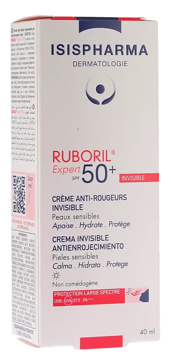 Невидимый крем от покраснений для чувствительной кожи с розацеа Ruboril Expert 50 + Isispharma