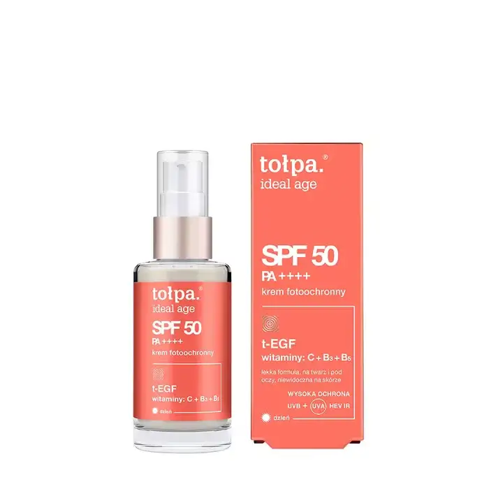 Солнцезащитный крем spf 50 TOLPA IDEAL AGE защита от UVB + UVA, HEV (синий свет) и IR (инфракрасное излучение)