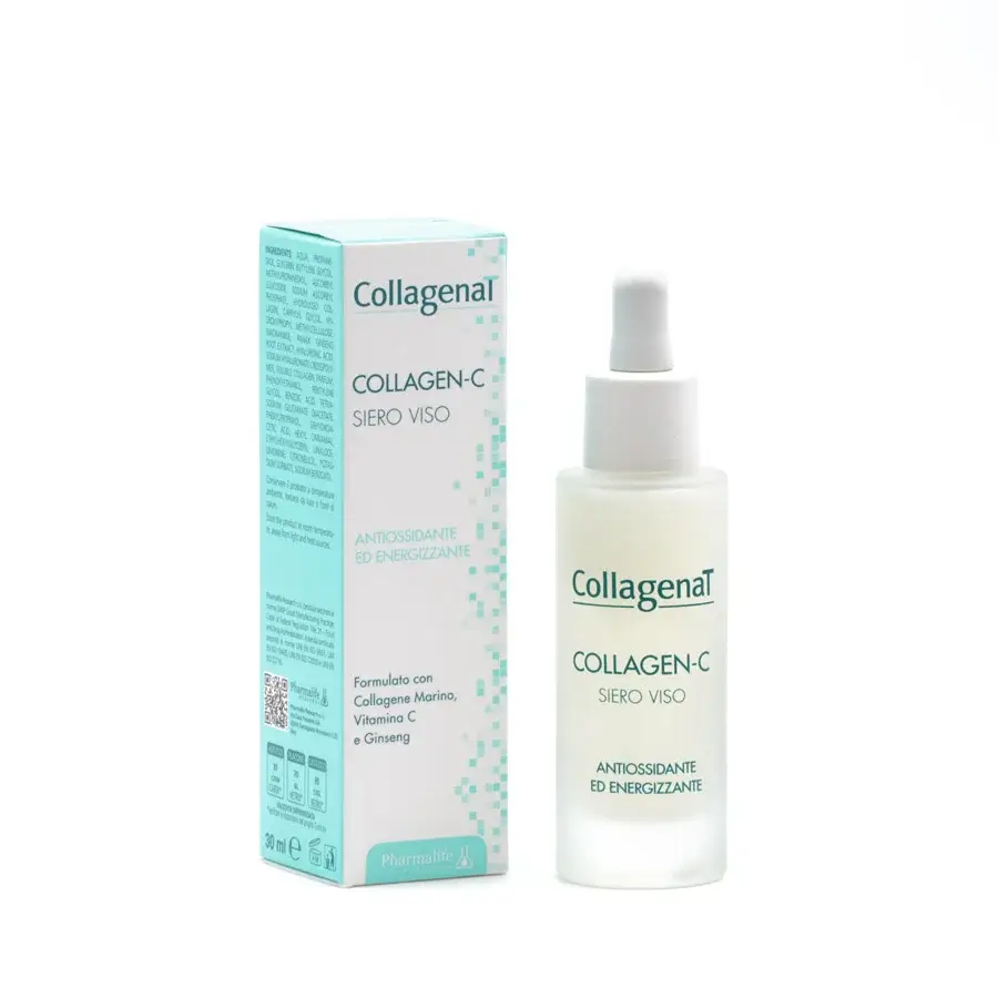 CollagenaT Colagen C Face Serum Сыворотка концентрат для лица антиоксидантная тонизирующая с морским коллагеном, женьшенем и витамином С
