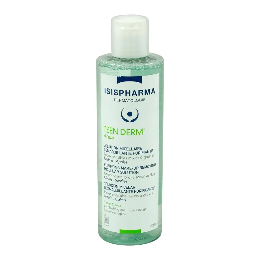 IsisPharma TEEN DERM AQUA Очищающая мицеллярная вода для снятия макияжа для комбинированной и жирной кожи Исис Фарма