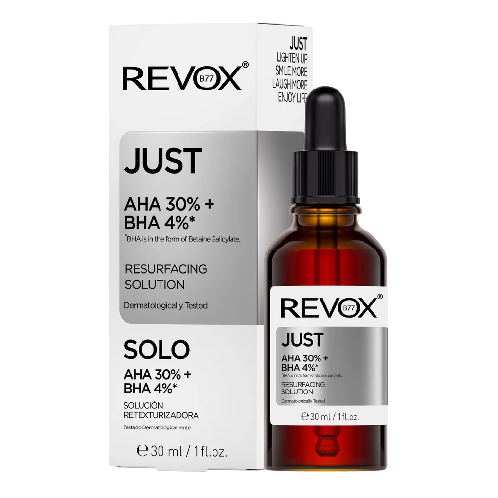 AHA 30 % BHA 4 % Пилинг экфолиант от пятен на лице, REVOX B77 JUST 