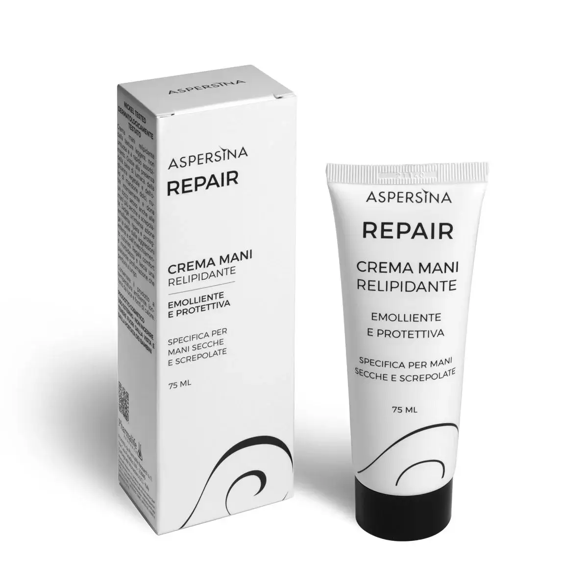 ASPERSINA REPAIR CREMA MANI Крем для рук восстанавливающий питательный для сухой и потрескавщейся кожи с муцином улитки и миндальным маслом