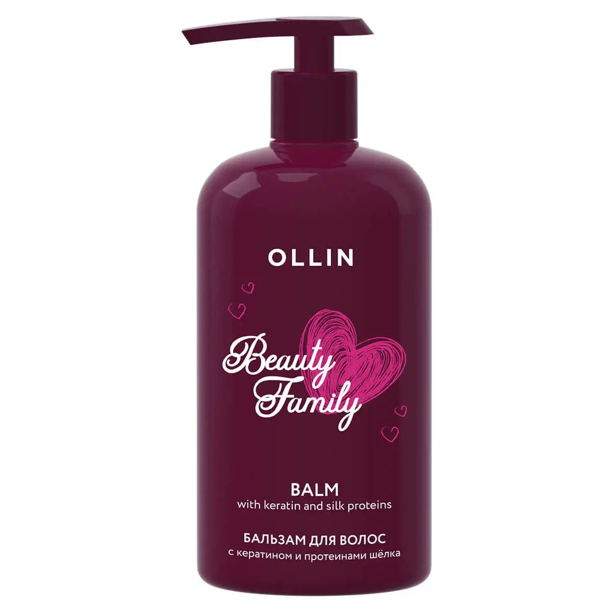 Ollin Professional, Beauty Family Бальзам дисциплинирующий с кератином и протеинами шёлка облегчающий расчесывание волос