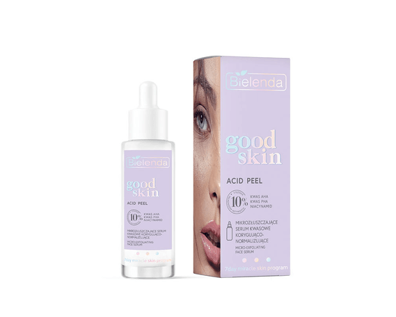Bielenda Good Skin Acid Peel Микроотшелушивающая корректирующая и нормализующая кислотная сыворотка с AHA PHA кислотами и ниацинамидом Bielenda Good Skin Acid Peel Микроотшелушивающая корректирующая и нормализующая кислотная сыворотка с AHA PHA кислотами и ниацинамидом