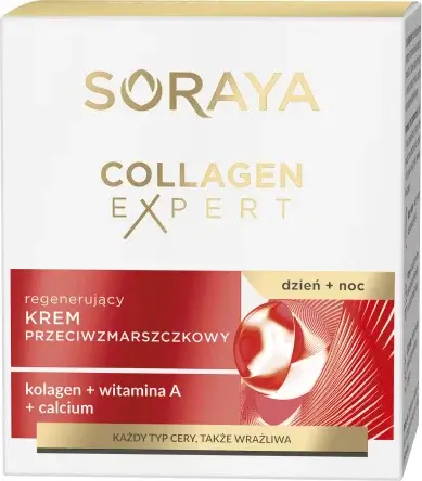 Крем от морщин с коллагеном, витамином A и цинком, день ночь. SORAYA COLLAGEN EXPERT Calcium