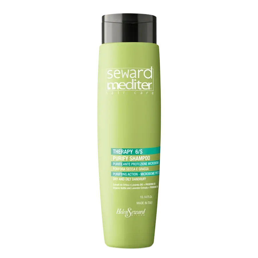 Helen Seward MEDITER THERAPY PURIFY Очищающий шампунь от перхоти. Защита Микробиома для кожи головы и волос с сухой и жирной перхотью