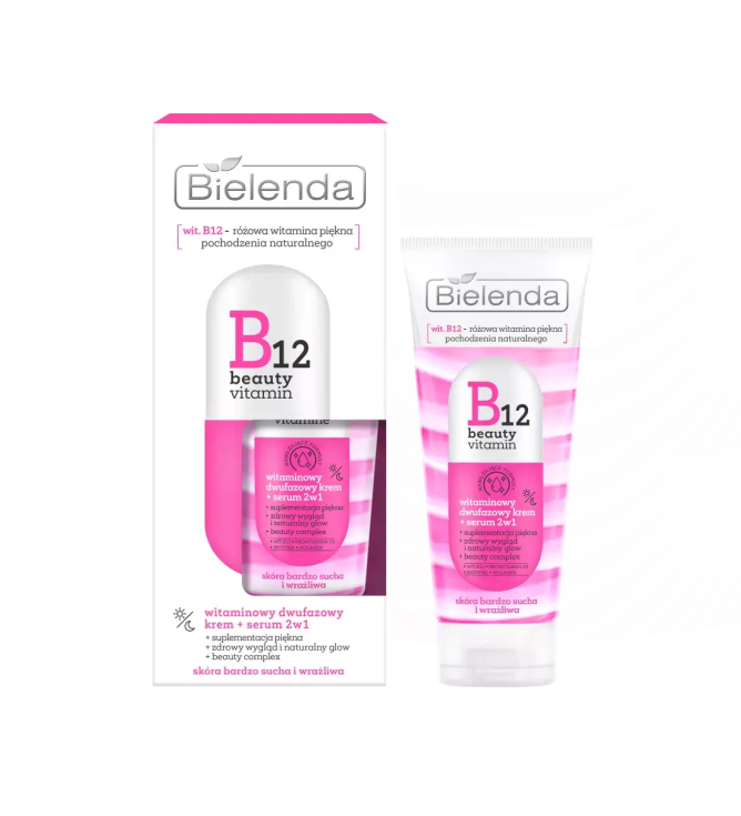 B12 BEAUTY VITAMIN Витаминный двухфазный крем - сыворотка 2 в 1 день ночь Bielenda