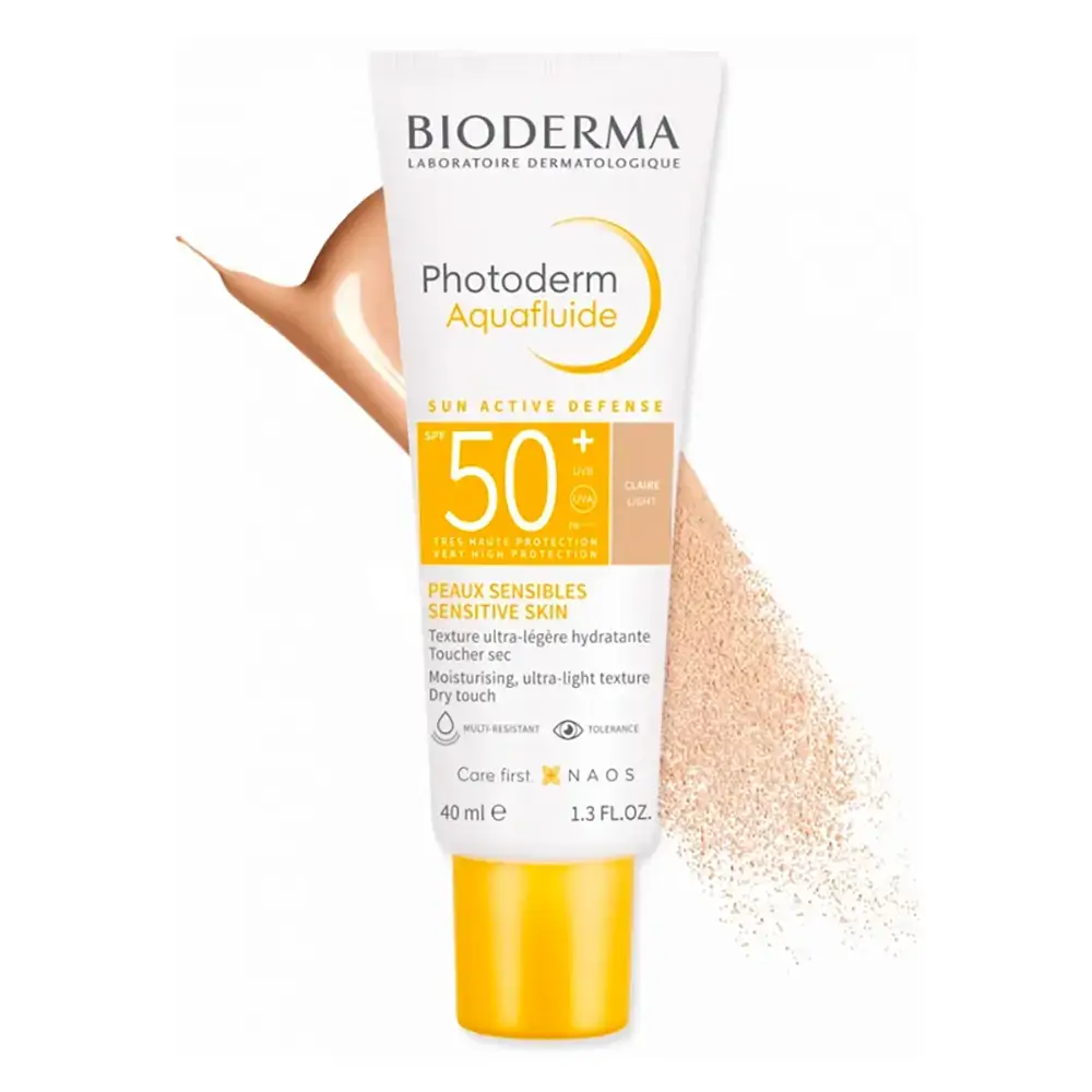 Флюид водостойкий солнцезащитный тонирующий Bioderma Photoderm Aquafluide SPF 50 тон Light