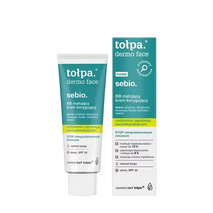 Матирующий корректирующий крем дневной SPF30 TOLPA DERMO FACE SEBIO BB 