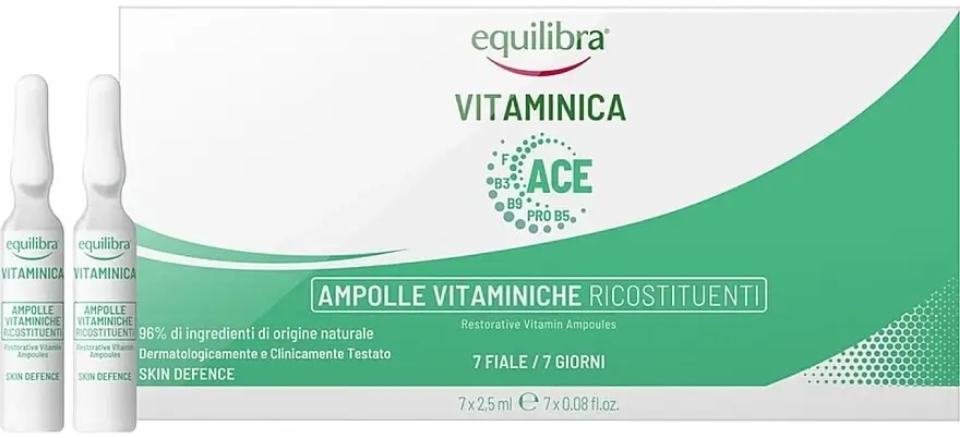EQUILIBRA Vitaminica Восстанавливающая сыворотка для плотность кожи лица в ампулах
