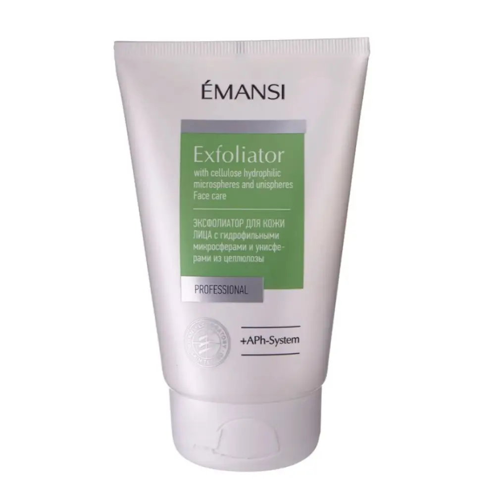Эксфолиатор для кожи лица с гидрофильными микросферами и унисферами из целлюлозы Emansi 