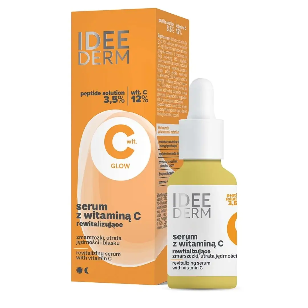Восстанавливающая антивозрастная сыворотка с витамином С 12 % для тусклой усталой кожи, с неровным тоном и морщинами Farmona Idee Derm 