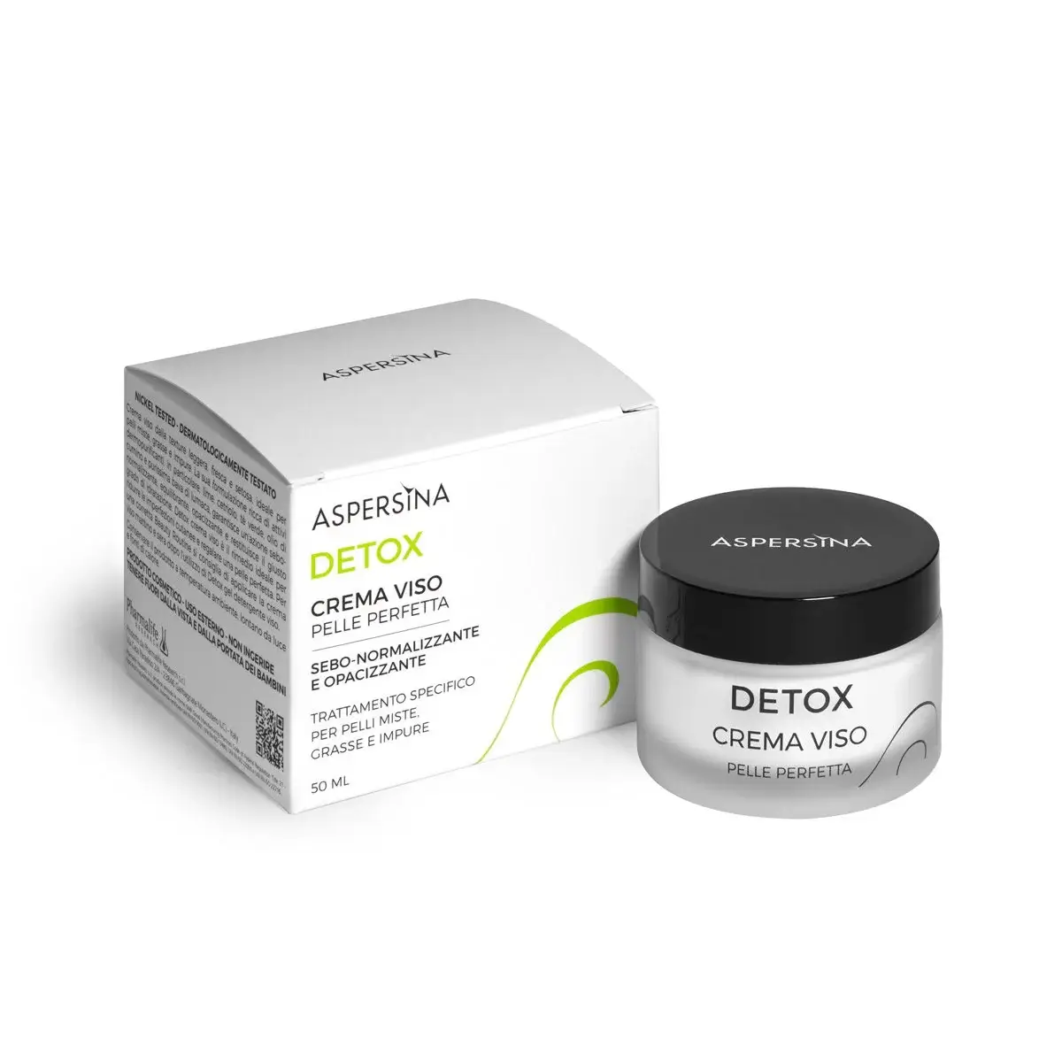ASPERSINA DETOX CREMA VISO Крем детокс для комбинированной и жирной кожи себорегулирующий, матирующий, увлажняющий с муцином улитки