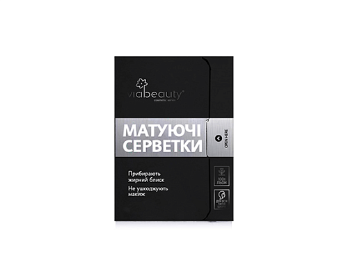 Матирующие салфетки для лица с бамбуковым углем Via Beauty Матирующие салфетки для лица с бамбуковым углем Via Beauty