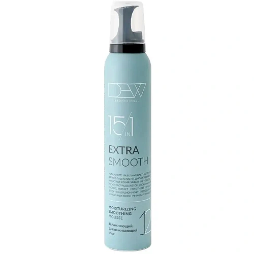 Товар Увлажняющий разглаживающий мусс для укладки волос Dew Professional Extra Smooth 15 в 1 Товар Увлажняющий разглаживающий мусс для укладки волос Dew Professional Extra Smooth 15 в 1