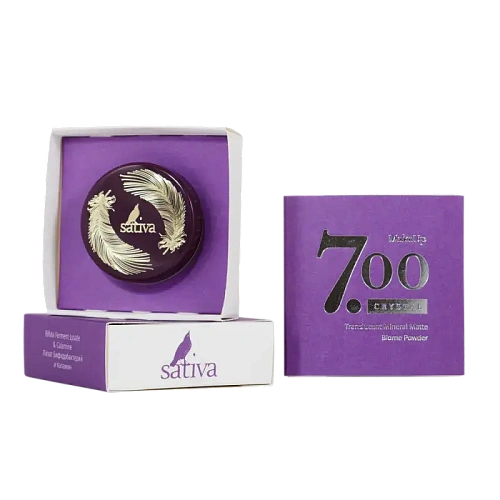 Товар Минеральная пудра матирующая прозрачная биомная, себорегулирующая и противовоспалительная, Тон 7.00 Crystal, Sativa Макияж Товар Минеральная пудра матирующая прозрачная биомная, себорегулирующая и противовоспалительная, Тон 7.00 Crystal, Sativa Макияж