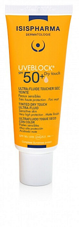 IsisPharma SPF 50 Крем флюид солнцезащитный тонирующий, светлый тон UVEBLOCK DRY TOUCH TINTED Увэблок драй тач тинд СПФ 50 IsisPharma SPF 50 Крем флюид солнцезащитный тонирующий, светлый тон UVEBLOCK DRY TOUCH TINTED Увэблок драй тач тинд СПФ 50