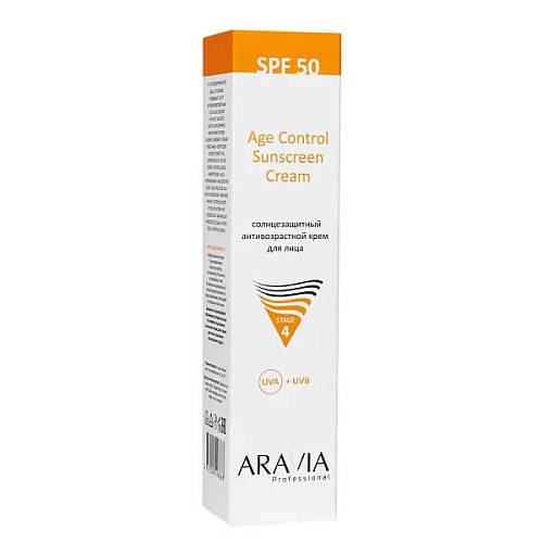 Товар ARAVIA Professional Cолнцезащитный антивозрастной крем для лица Аравия AGE CONTROL SUNSCREEN CREAM SPF 50 Кремы Товар ARAVIA Professional Cолнцезащитный антивозрастной крем для лица Аравия AGE CONTROL SUNSCREEN CREAM SPF 50 Кремы