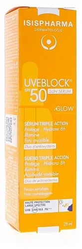 Товар UVEBLOCK Sun Serum SPF 50 Triple Action Сыворотка солнцезащитная увлажняющая для сияния кожи IsisPharma Сыворотки Товар UVEBLOCK Sun Serum SPF 50 Triple Action Сыворотка солнцезащитная увлажняющая для сияния кожи IsisPharma Сыворотки