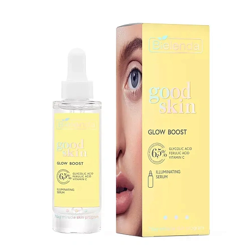 Товар Bielenda GOOD SKIN GLOW BOOST Осветляющая сыворотка с гликолевой кислотой, витамином С и феруловой кислотой Сыворотки Товар Bielenda GOOD SKIN GLOW BOOST Осветляющая сыворотка с гликолевой кислотой, витамином С и феруловой кислотой Сыворотки