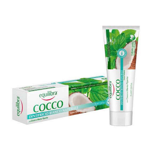 Товар Зубная паста кокосовая отбеливающая Aloe EQUILIBRA Товар Зубная паста кокосовая отбеливающая Aloe EQUILIBRA