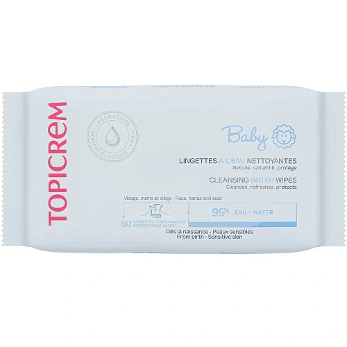 Товар Салфетки на водной основе без отдушки и запаха, Topicrem, Baby Товар Салфетки на водной основе без отдушки и запаха, Topicrem, Baby