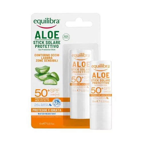 Солнцезащитный водостойкий крем (стик) SPF 50 с комплексом PROSUN-UV Aloe EQUILIBRA Солнцезащитный водостойкий крем (стик) SPF 50 с комплексом PROSUN-UV Aloe EQUILIBRA