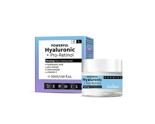 Товар Крем укрепляющий и увлажняющий с гиалуроновой кислотой и про-ретинолом для лица Farmona DERMISS Кремы Товар Крем укрепляющий и увлажняющий с гиалуроновой кислотой и про-ретинолом для лица Farmona DERMISS Кремы