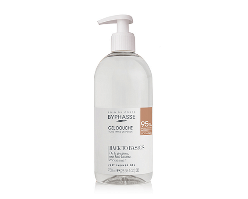 BYPHASSE Натуральный 95 % Гель для душа без красителей парабенов и сульфатов, 750 мл BYPHASSE Натуральный 95 % Гель для душа без красителей парабенов и сульфатов, 750 мл