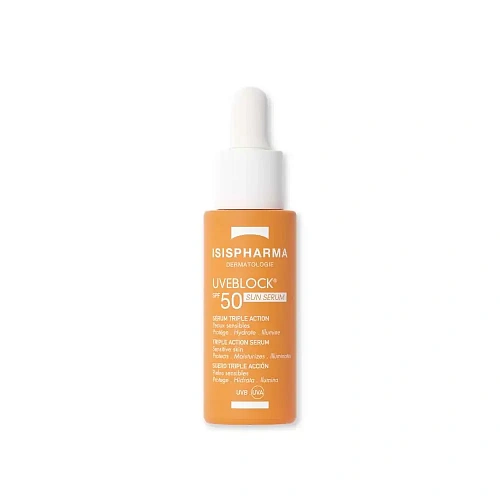 Товар UVEBLOCK Sun Serum SPF 50 Triple Action Сыворотка солнцезащитная увлажняющая для сияния кожи IsisPharma Сыворотки Товар UVEBLOCK Sun Serum SPF 50 Triple Action Сыворотка солнцезащитная увлажняющая для сияния кожи IsisPharma Сыворотки