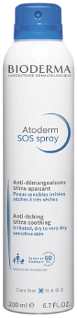 Bioderma Atoderm SOS Спрей для сухой кожи от зуда Атодерм СОС Биодерма Bioderma Atoderm SOS Спрей для сухой кожи от зуда Атодерм СОС Биодерма