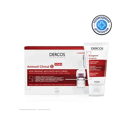 VICHY Набор DERCOS от выпадения волос Aminexil Intensive. ампулы и Шампунь Energy 50 мл VICHY Набор DERCOS от выпадения волос Aminexil Intensive. ампулы и Шампунь Energy 50 мл