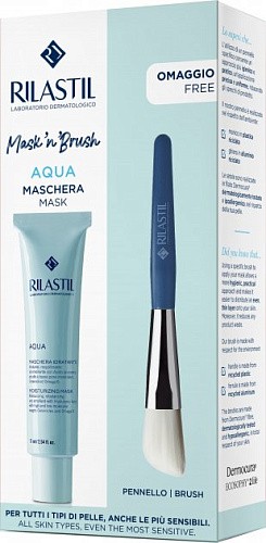 Товар Rilastil AQUA Набор для лица Маска увлажняющая и Щетка для деликатного нанесения маски Для женщин Товар Rilastil AQUA Набор для лица Маска увлажняющая и Щетка для деликатного нанесения маски Для женщин