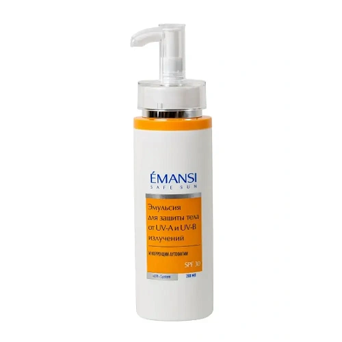 Эмульсия для защиты кожи тела от UV-A и UV-B излучений и коррекции аутофагии SPF 50 Emansi Эмульсия для защиты кожи тела от UV-A и UV-B излучений и коррекции аутофагии SPF 50 Emansi