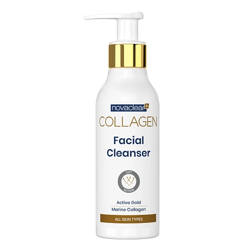 Товар NovaClear Collagen Очищающее средство для упругости и сияния кожи лица с золотом и коллагеном Для умывания и снятия макияжа Товар NovaClear Collagen Очищающее средство для упругости и сияния кожи лица с золотом и коллагеном Для умывания и снятия макияжа