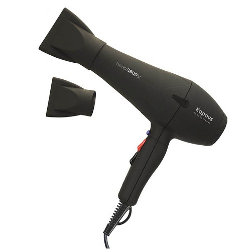Профессиональный фен Turbo 3800 ST для укладки волос Kapous Professional, черный Профессиональный фен Turbo 3800 ST для укладки волос Kapous Professional, черный
